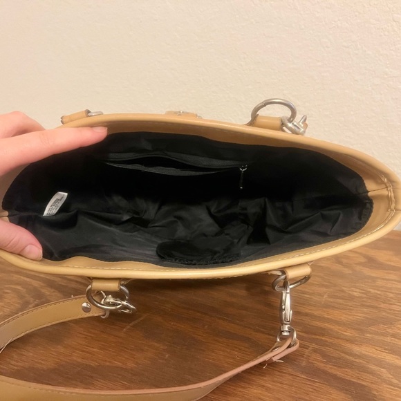 NWOT St. John’s Bay Tan Straw Satchel Summer Tote with Beige Trim - Picture 11 of 13